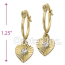 EL 291 Gold Layered CZ Long Earrings